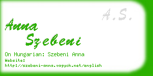 anna szebeni business card